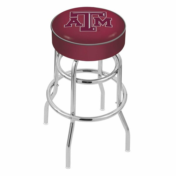 Holland Bar Stool Co 30" Texas A&M Cushion Seat, 2-Ring Chrome Swivel Bar Stool L7C130TexA-M